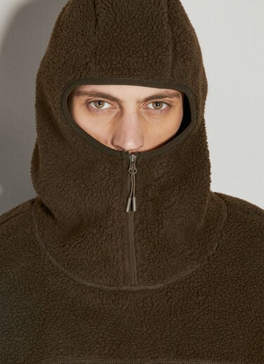 Entire Studios Fluffy Fleece Hooded Sweatshirt Brown ent0153006