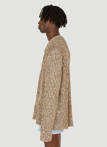 Grunge Cable Knit Sweater ERL Grunge Cable Knit Sweater Brown erl0147004