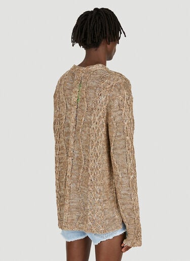 Grunge Cable Knit Sweater ERL Grunge Cable Knit Sweater Brown erl0147004