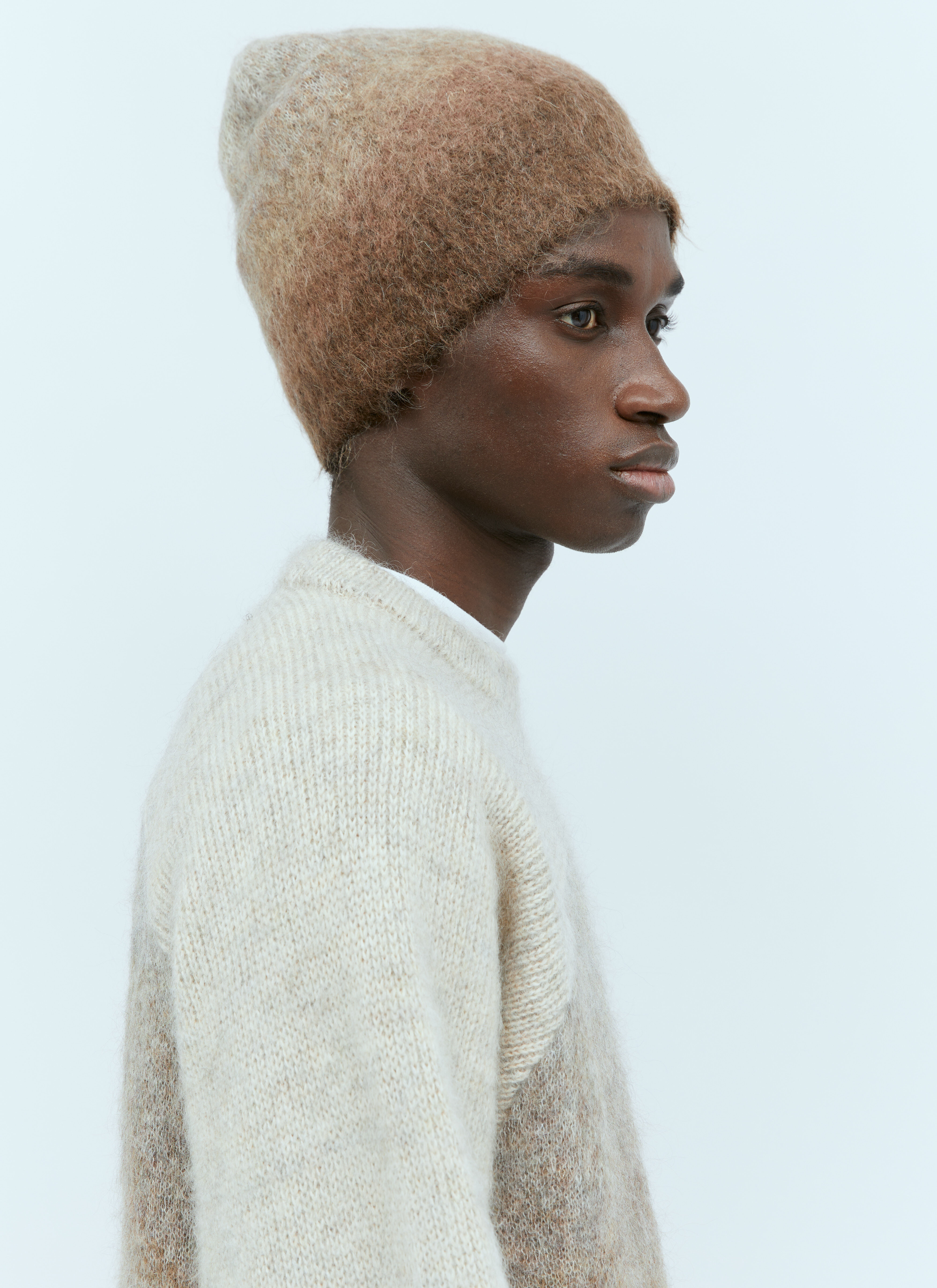 ERL Men's' Gradient Knit Beanie Hat in Brown | LN-CC®