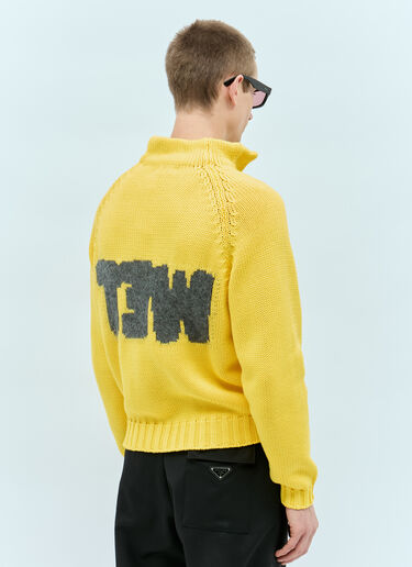 Wet Intarsia Knit Sweater ERL Wet Intarsia Knit Sweater Yellow erl0156007