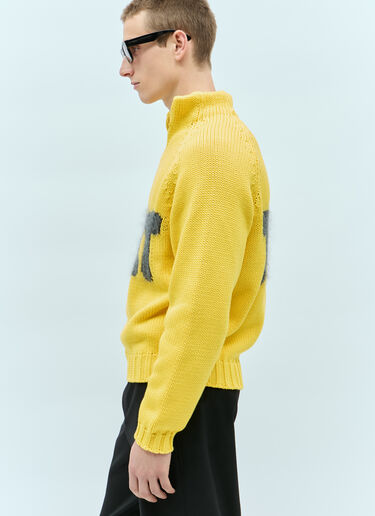 Wet Intarsia Knit Sweater ERL Wet Intarsia Knit Sweater Yellow erl0156007