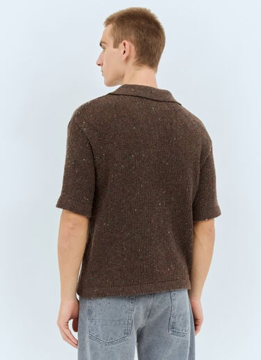 ERL Wool-Blend Polo Shirt Brown erl0158004