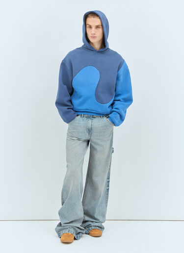ERL Swirl Knit Hooded Sweatshirt Blue erl0158007