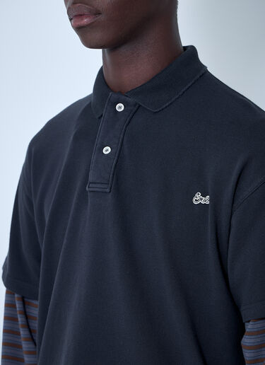 ERL Double Sleeve Polo Shirt Black erl0160013
