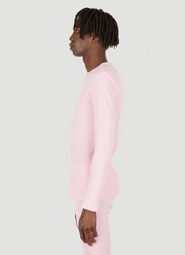 ERL Waffle Knit Long Sleeve T-Shirt Pink erl0348008