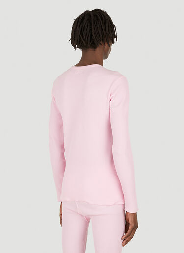 ERL Waffle Knit Long Sleeve T-Shirt Pink erl0348008