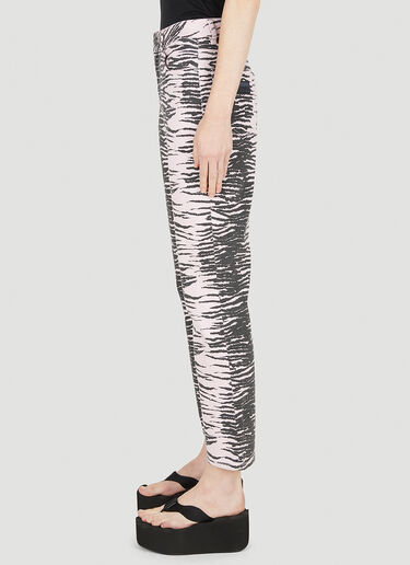 GANNI Betzy Cropped Printed Jeans Pink gan0248022