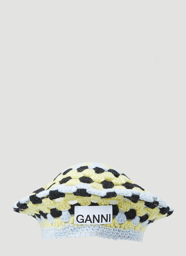 GANNI 钩编针织贝雷帽 浅蓝 gan0248026