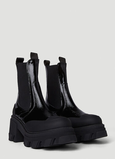 Cleated Heeled Mid Chelsea Boots GANNI Cleated Heeled Mid Chelsea Boots Black gan0250047