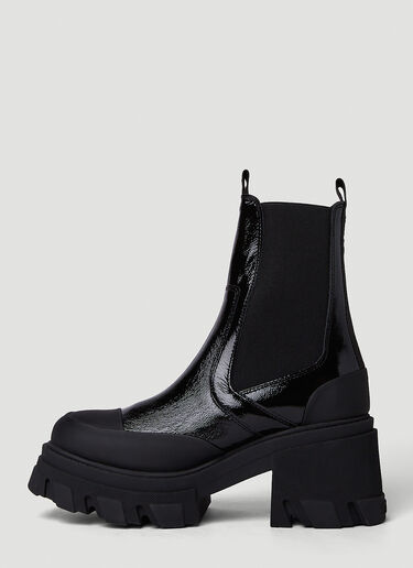 Cleated Heeled Mid Chelsea Boots GANNI Cleated Heeled Mid Chelsea Boots Black gan0250047