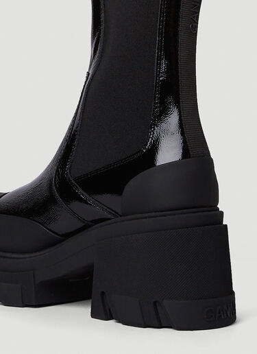 Cleated Heeled Mid Chelsea Boots GANNI Cleated Heeled Mid Chelsea Boots Black gan0250047