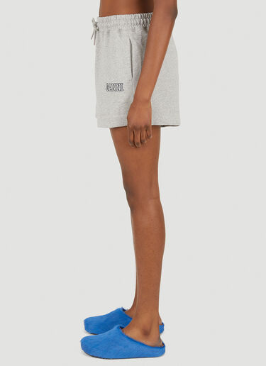 GANNI Logo Embroidery Track Shorts Grey gan0251005