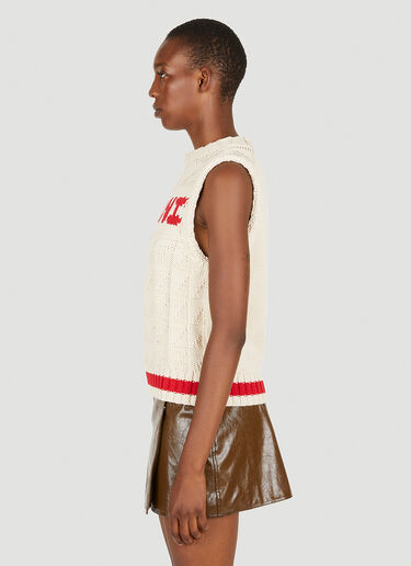 Logo Intarsia Vest GANNI Logo Intarsia Vest Cream gan0251014