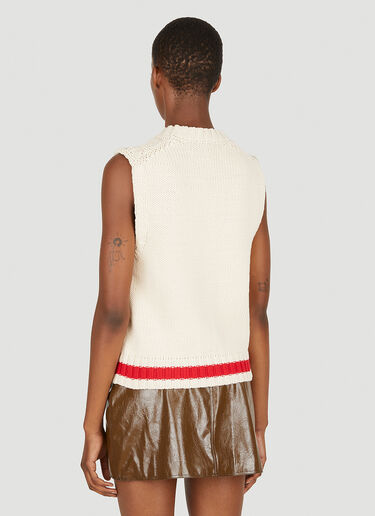 Logo Intarsia Vest GANNI Logo Intarsia Vest Cream gan0251014