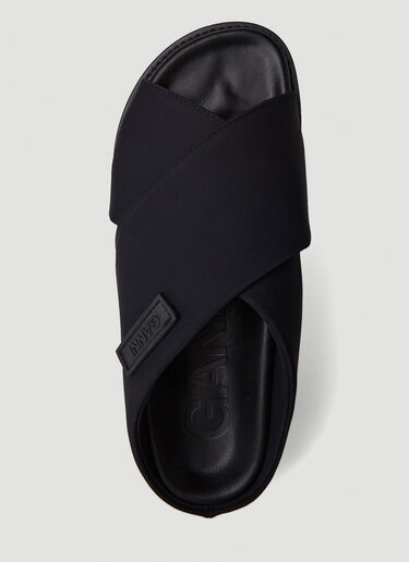 GANNI Wide Welt Crossover Sandals Black gan0251029