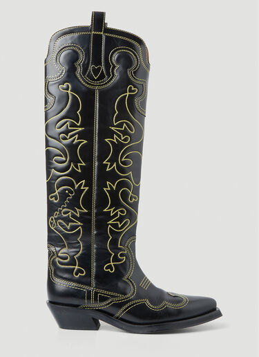 Embroidered Western Boots GANNI Embroidered Western Boots Black gan0251038