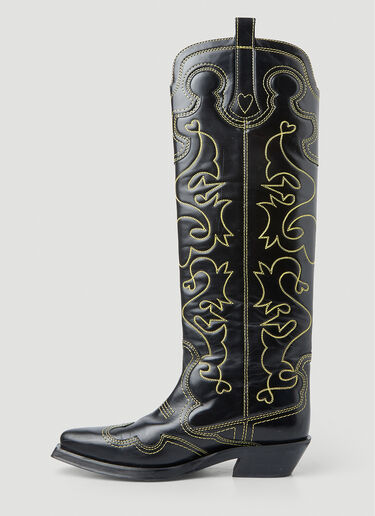 Embroidered Western Boots GANNI Embroidered Western Boots Black gan0251038