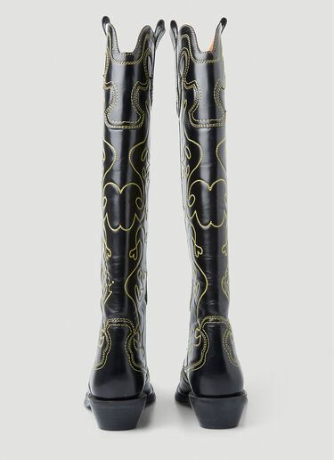 Embroidered Western Boots GANNI Embroidered Western Boots Black gan0251038