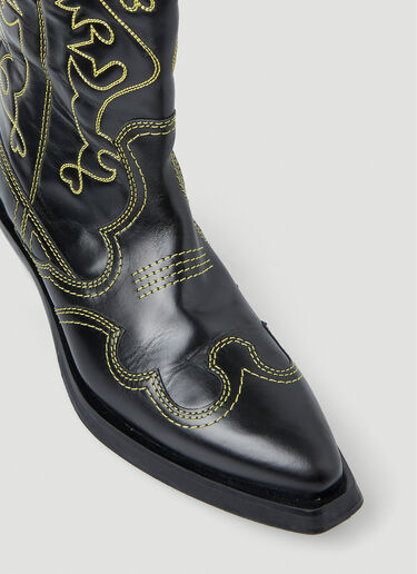 Embroidered Western Boots GANNI Embroidered Western Boots Black gan0251038