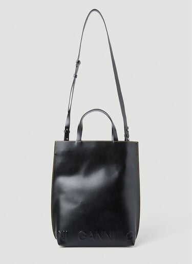 GANNI 배너 미디엄 토트백 Black gan0251100