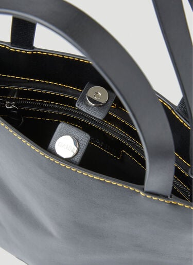 GANNI 배너 미디엄 토트백 Black gan0251100
