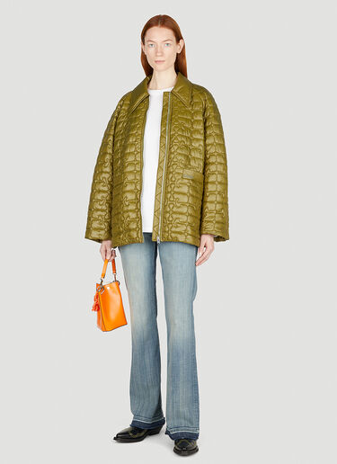 Logo Quilted Jacket GANNI Logo Quilted Jacket Khaki gan0252021