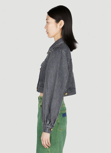 GANNI Cropped Denim Jacket Grey gan0252027