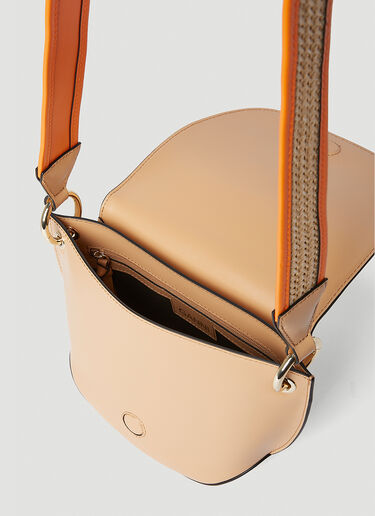 GANNI 배너 Saddle 라피아 숄더백 베이지 gan0252042