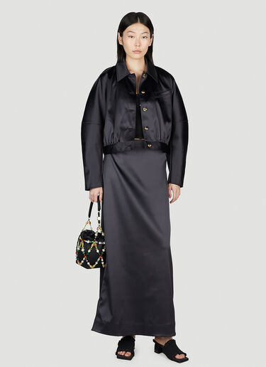 Double Satin Skirt GANNI Double Satin Skirt Black gan0253017