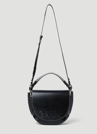 GANNI Banner Saddle Handbag Black gan0253039