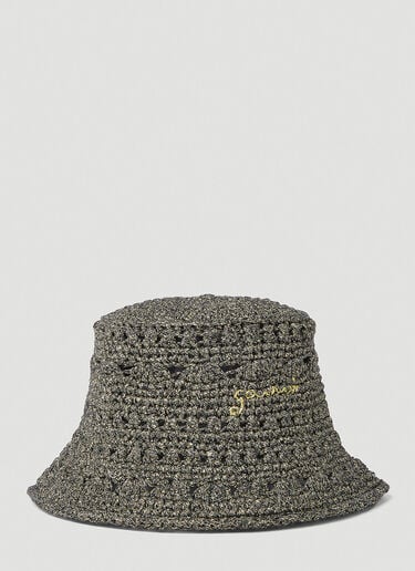 Crochet Bucket Hat GANNI Crochet Bucket Hat Brown gan0253059
