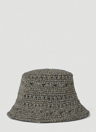 Crochet Bucket Hat GANNI Crochet Bucket Hat Brown gan0253059