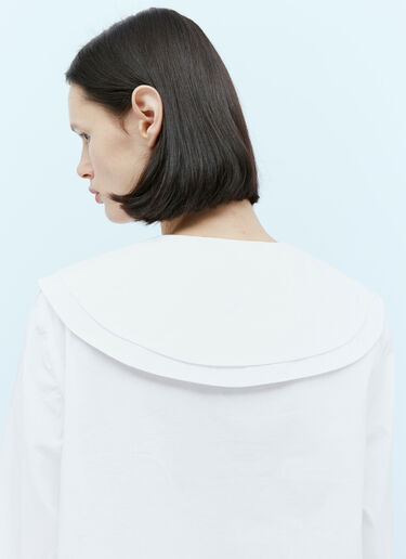GANNI Double-Collar Poplin Shirt White gan0254006