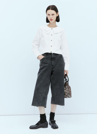 GANNI Double-Collar Poplin Shirt White gan0254006
