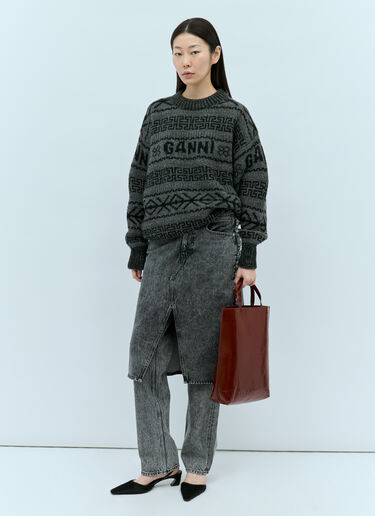 GANNI 배너 미디엄 토트백 브라운 gan0254019
