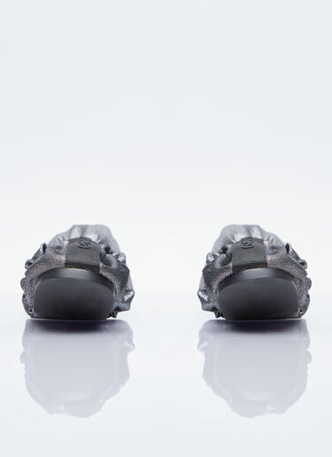 GANNI Scrunchie Ballerina Flats Silver gan0254033