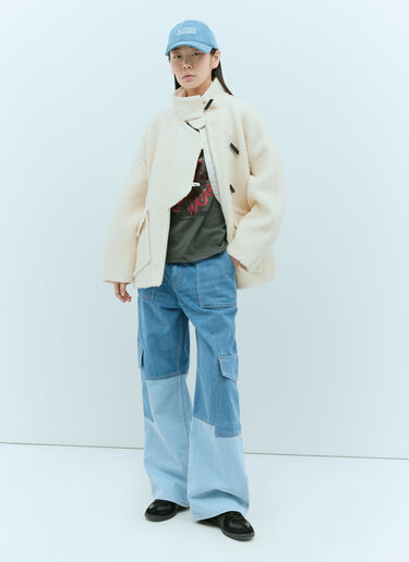 GANNI Boucle Drop-Shoulder Jacket Cream gan0255004