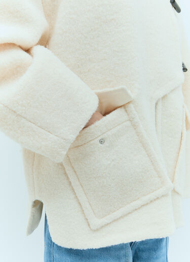 GANNI Boucle Drop-Shoulder Jacket Cream gan0255004