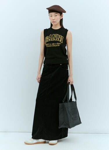 Washed Corduroy Maxi Skirt GANNI Washed Corduroy Maxi Skirt Black gan0255012