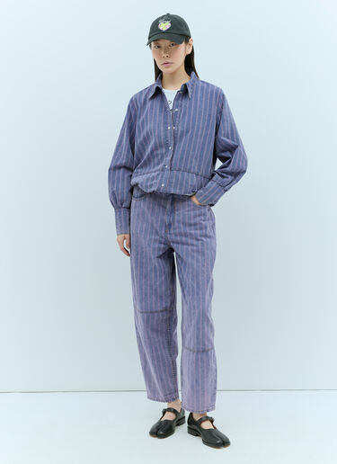 Light Stripe Denim Shirt GANNI Light Stripe Denim Shirt Purple gan0255021