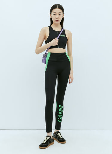 GANNI Active 工字背拉链上衣 黑 gan0255042