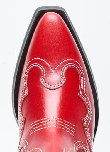 Mid Shaft Embroidered Western Boots GANNI Mid Shaft Embroidered Western Boots Red gan0255087