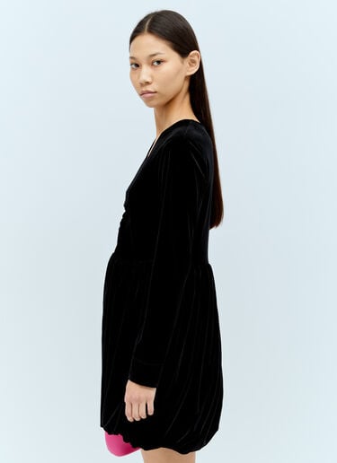 GANNI 벨벳 저지 벌룬 미니 원피스 블랙 gan0255100