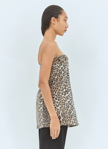 Leopard Denim Top GANNI Leopard Denim Top Brown gan0256003