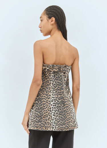 Leopard Denim Top GANNI Leopard Denim Top Brown gan0256003