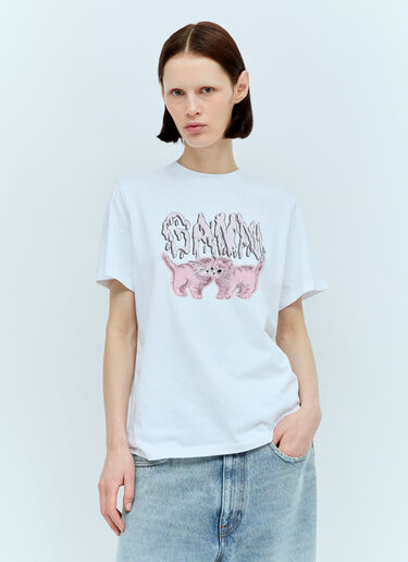Cats T-Shirt GANNI Cats T-Shirt White gan0256007