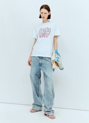 GANNI 캣츠 티셔츠 화이트 gan0256007