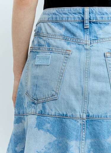 Bleach Denim Flounce Midi Skirt GANNI Bleach Denim Flounce Midi Skirt Blue gan0256008