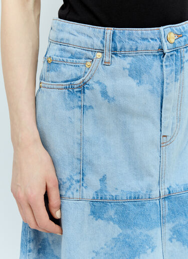 Bleach Denim Flounce Midi Skirt GANNI Bleach Denim Flounce Midi Skirt Blue gan0256008